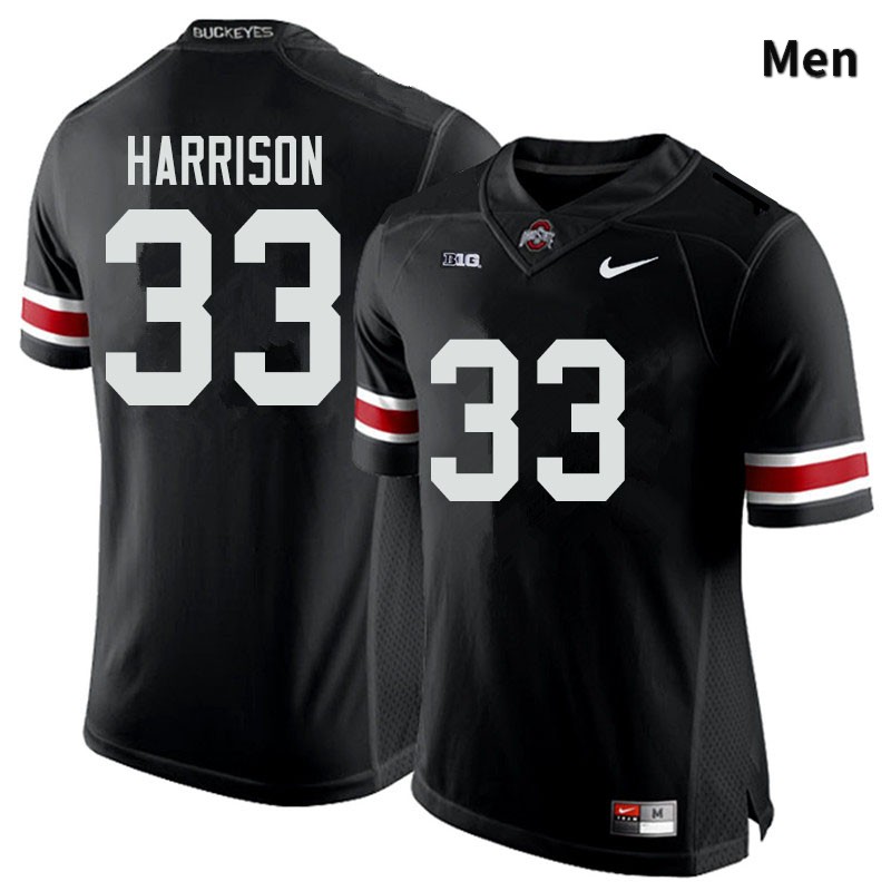 Ohio State Buckeyes Zach Harrison Men's #33 Black Authentic Stitched College Football Jersey